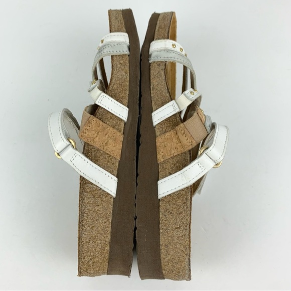 NAOT Woman’s Sandal Gold Multi Strap Leather Slip On Slide Sandal 37 - Picture 9 of 10